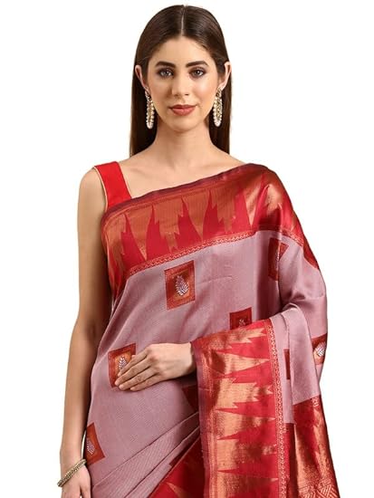 Art Silk Saree-Geometric Design With Blouse Piece