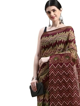 Cotton Lehariya Print Saree Without Blouse Piece