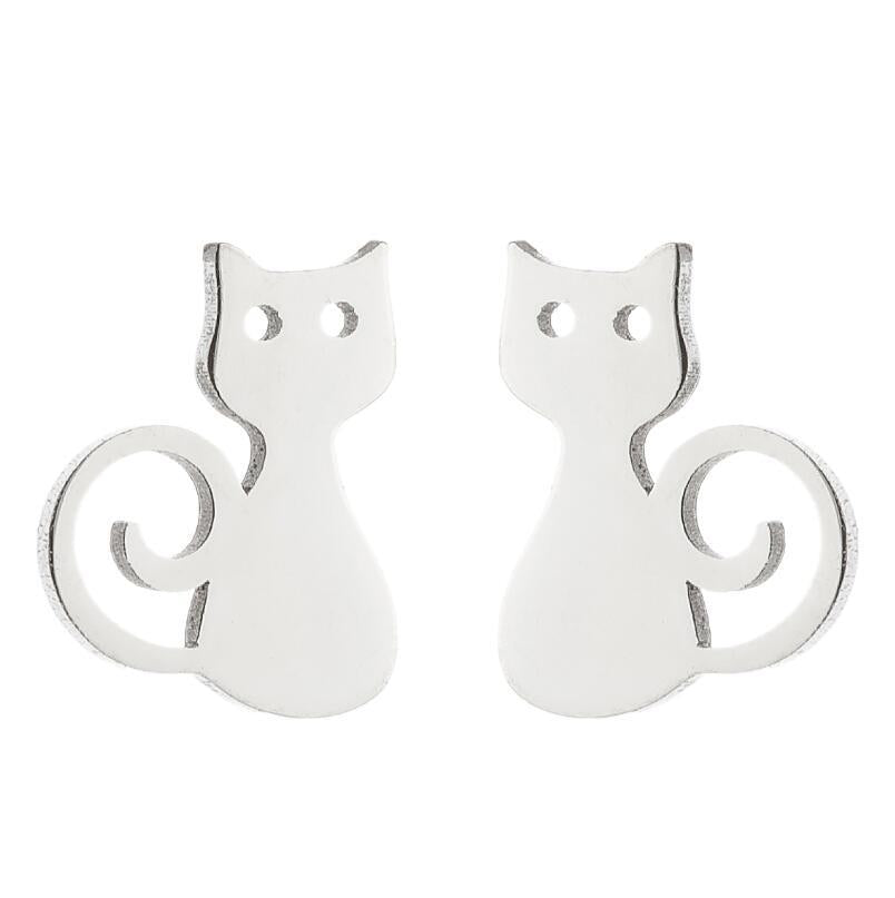 Cat Silver Studs