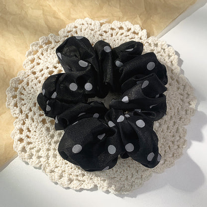 large dot print scrunchie, handmade