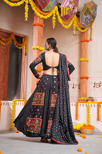 Black Exclusive Embroiered Work Fancy Chaniya Choli