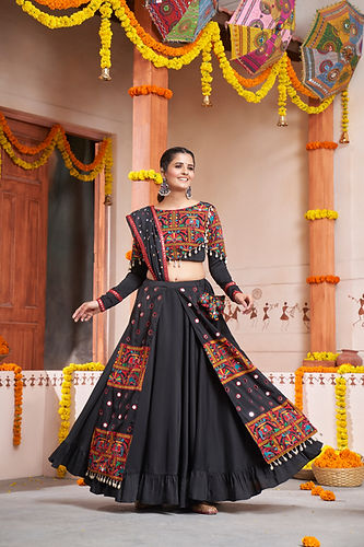 Black Exclusive Embroiered Work Fancy Chaniya Choli