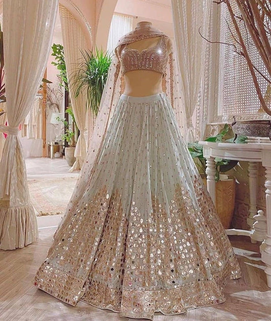 Beautiful Light Blue-gray Lehenga Choli For Women,indian  Partywear Lehenga Choli - Indian Clothing Store Christchurch, NZ | Buy Ethnic Wear Online– buizee Ethnic Indian Wear