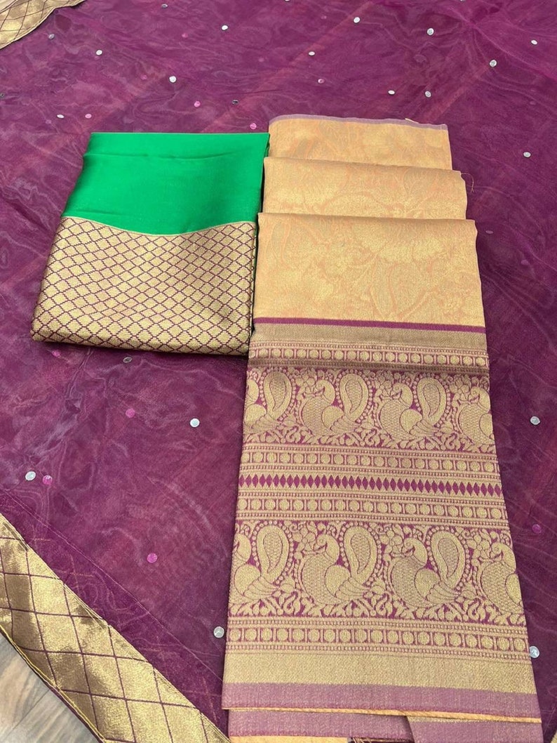 Beautiful  Kanjivaram  Saree, Unstitched Lehenga Choli,  Party Wear - Indian Clothing Store Christchurch, NZ | Buy Ethnic Wear Online– buizee Ethnic Indian Wear