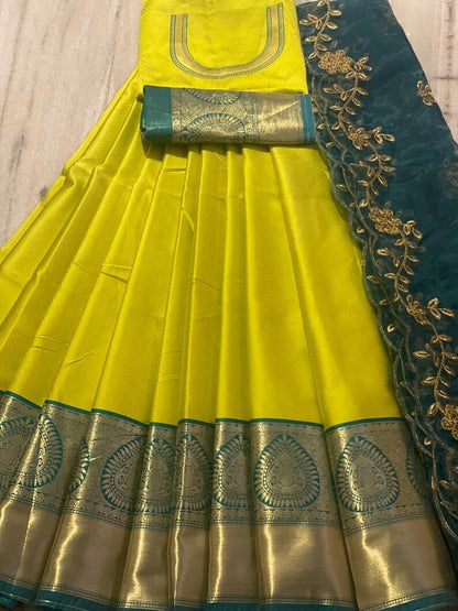 banarasi silk half Saree lehenga wadding woman half saree lehenga - Indian Clothing Store Christchurch, NZ | Buy Ethnic Wear Online– buizee Ethnic Indian Wear