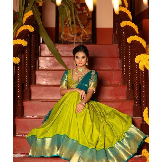 banarasi silk half Saree lehenga wadding woman half saree lehenga - Indian Clothing Store Christchurch, NZ | Buy Ethnic Wear Online– buizee Ethnic Indian Wear