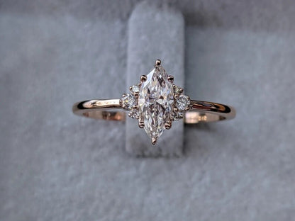 1 Ct Marquise Moissanite Diamond Ring, 14k Gold Victorian Diamond Ring, 925 Silver Ring, Vintage Ring