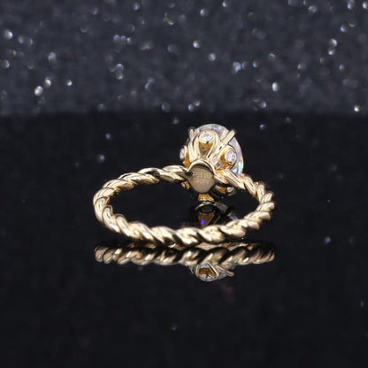 2ct Oval Cut Moissanite Ring, Oval Solitaire Moissanite Ring, 14k Solid Gold Ring, Gift Ring