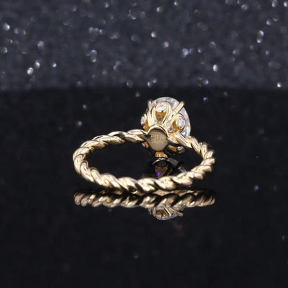 2ct Oval Cut Moissanite Ring, Oval Solitaire Moissanite Ring, 14k Solid Gold Ring, Gift Ring