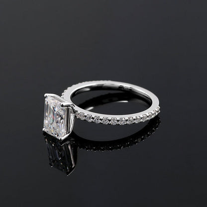 2.75 CT (7x9 mm) Emerald Cut Ring , Promise Ring,Emerald Cut Diamond Ring 10/14K Solid Gold Ring