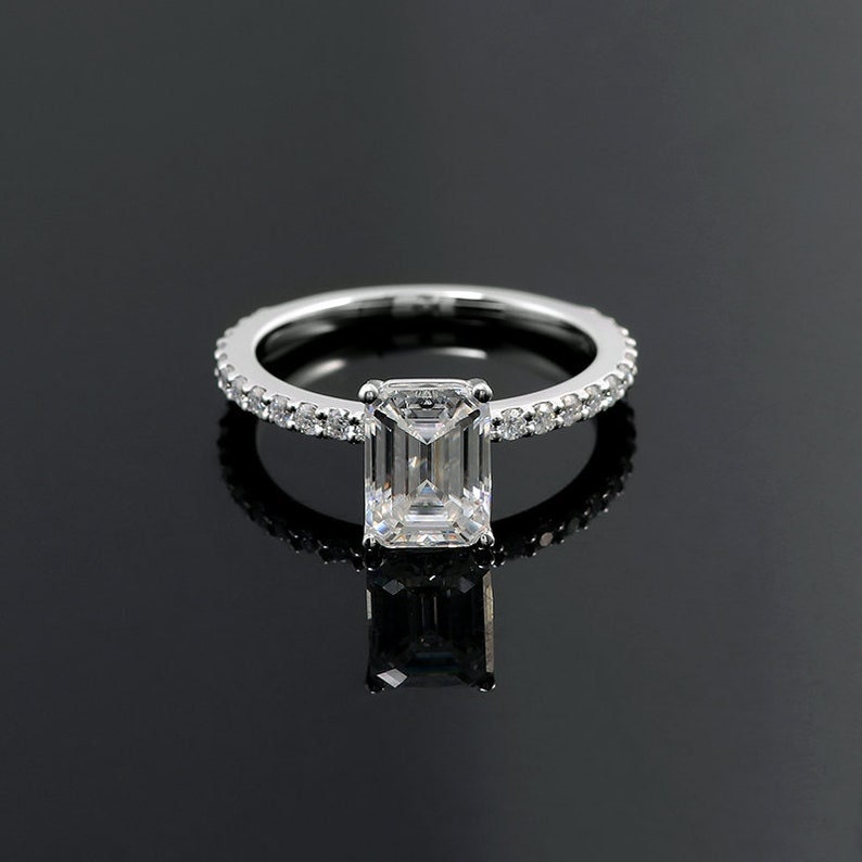 2.75 CT (7x9 mm) Emerald Cut Ring , Promise Ring,Emerald Cut Diamond Ring 10/14K Solid Gold Ring