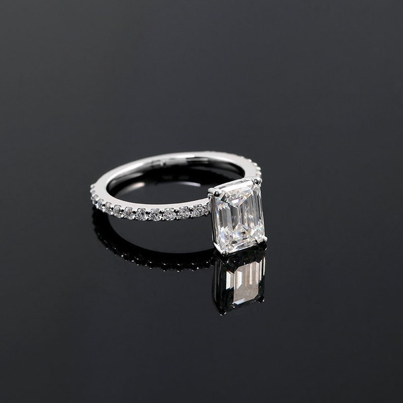 2.75 CT (7x9 mm) Emerald Cut Ring , Promise Ring,Emerald Cut Diamond Ring 10/14K Solid Gold Ring