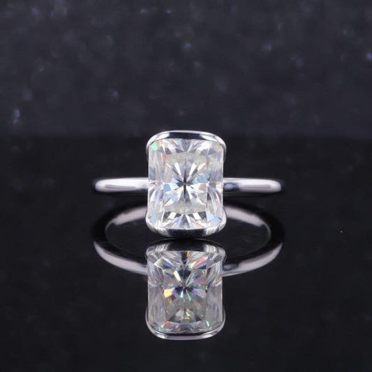 2.50Ct Radiant Cut Moissanite Ring, Radiant Solitaire Ring, 14k Solid Gold Ring