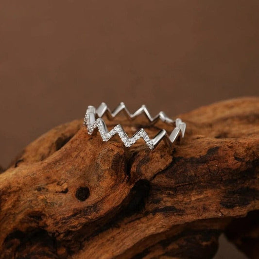 Zig Zag Band Moissanite Band Brilliant Cut Ring Diamond Band