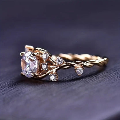 1 Carat Round Cut Moissanite Ring, 14k Solid Gold Ring, Unique Ring Stylish Minimalist Ring