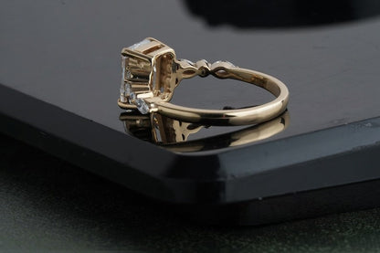 3 CT Emerald Cut Moissanite Ring, Crafted in 18K Gold Marriage Ring, Simple Ring