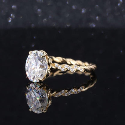 2ct Oval Cut Moissanite Ring, Oval Solitaire Moissanite Ring, 14k Solid Gold Ring, Gift Ring