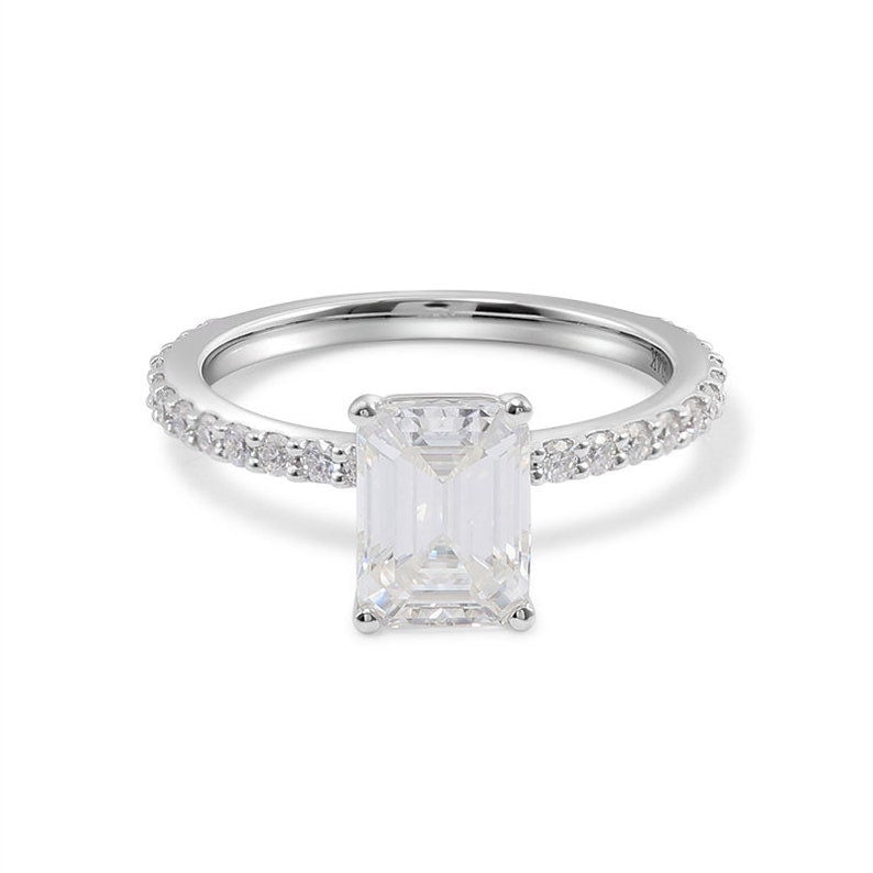 2.75 CT (7x9 mm) Emerald Cut Ring , Promise Ring,Emerald Cut Diamond Ring 10/14K Solid Gold Ring