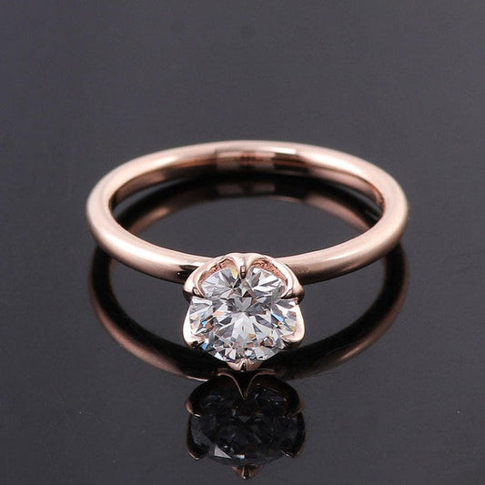 1.08 Carat Round Cut Moissanite Ring/Round Cut Moissanite Ring/Round Diamond Ring/Round Solitaire Ring