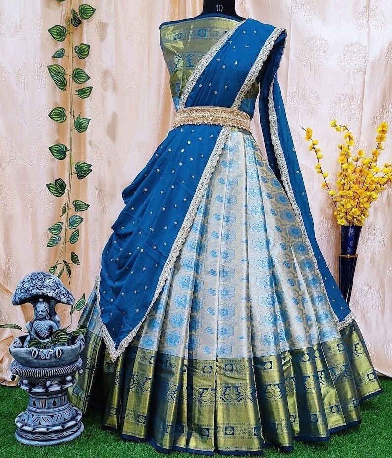 Kanjivaram Zari  Blouse Along Dupatta, South Indian Party