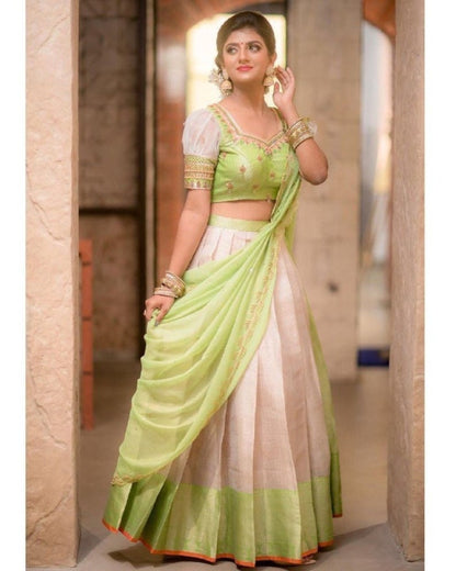 Designer Organza Silk Wear Lehenga for women