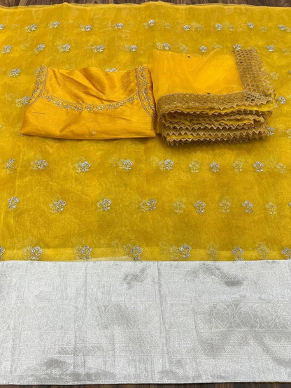 Designer Kanjivaram Silk Half  Indo-western Outfits