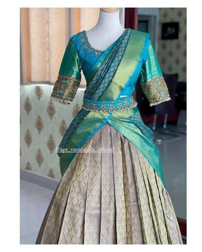 Indian Traditional  work saree Half Saree Collection