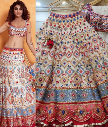 Beautiful multicolor lehanga choli  Designer Lehenga, South Indian Dresses, Chaniya Choli, Semistitched Lehenga