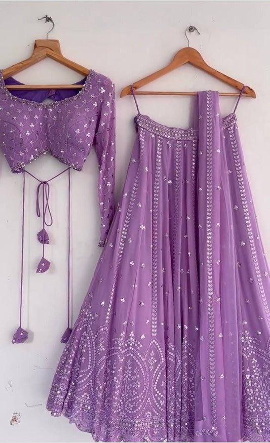 Light Purple Colour Embroidered Attractive Party Wear Silk Lehenga choli Punjabi Lehengas,Ethnic Lehengas Indo-western Outfits