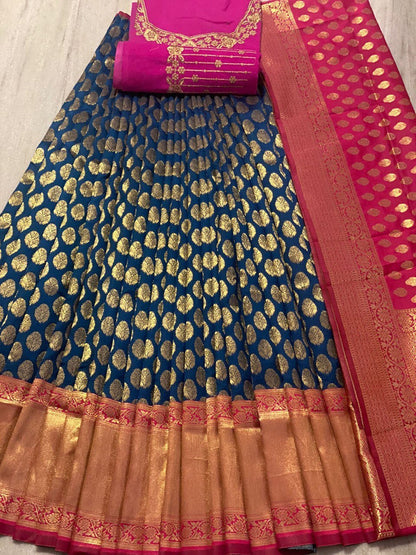 Silk Half Saree Kanjivaram  Wedding for  Half Sari