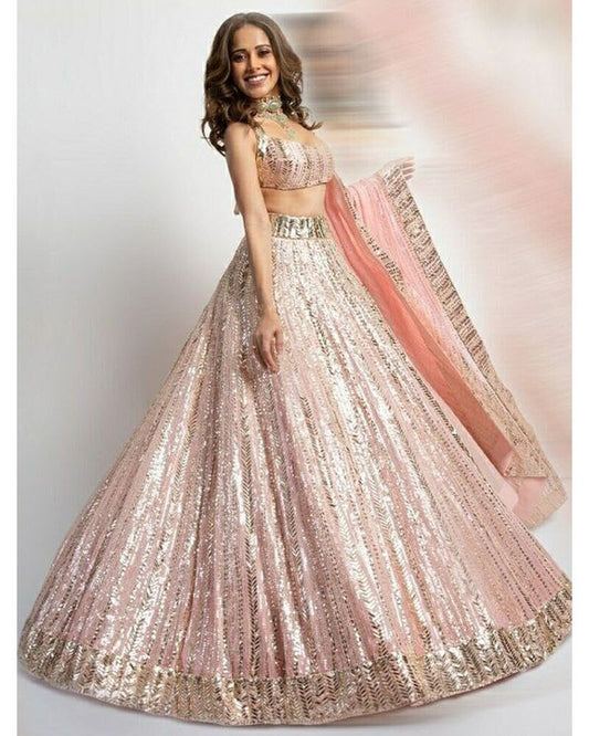 Desinger lehenga choli for women ready to pink party wear wedding wear lehenga choli ndo-western Outfits, Indian Outfits, Bollywood lehengas