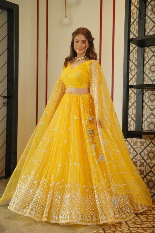 Beautiful wedding Haldi Wear lehengas for women ready to wear|party wear lehenga choli |lehenga for women|Gift for her Heavy |ehenga choli