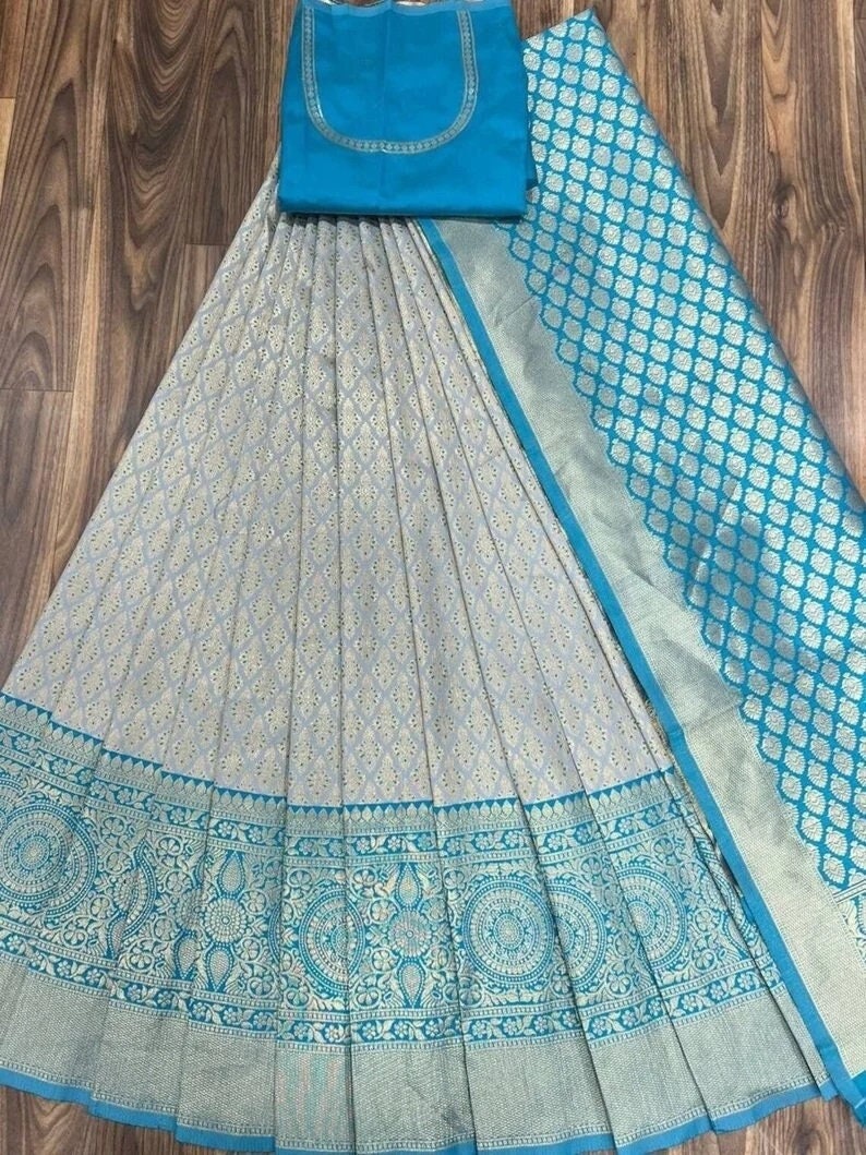 Indian Traditional  work saree Half Saree Collection