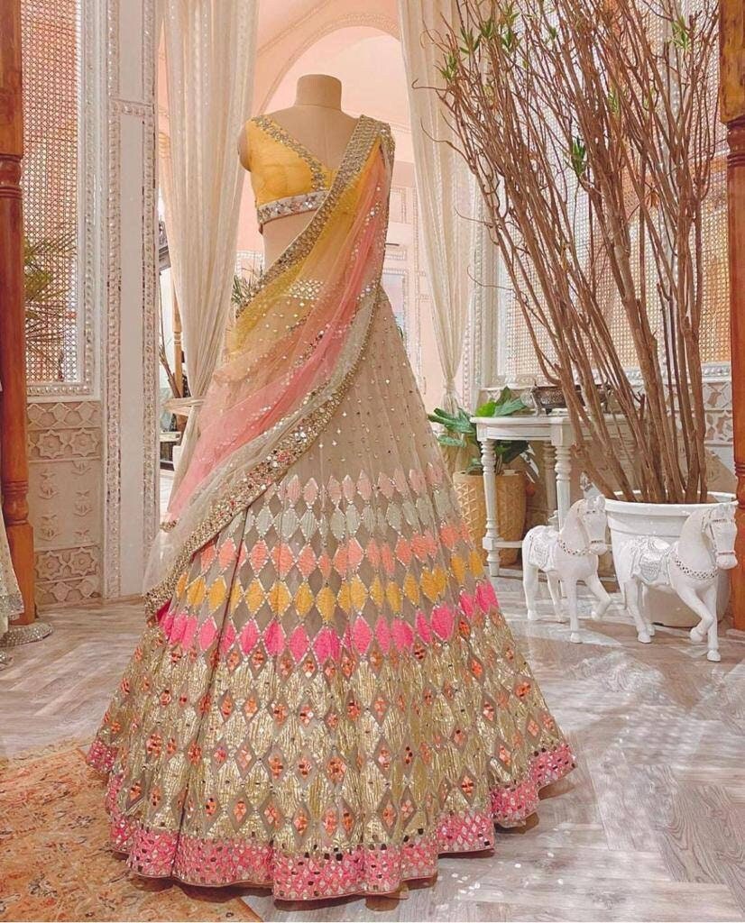 Beautiful multicolor lehanga choli for women party wedding wear lehenga choli | Semistitched Lehenga,Gift for her