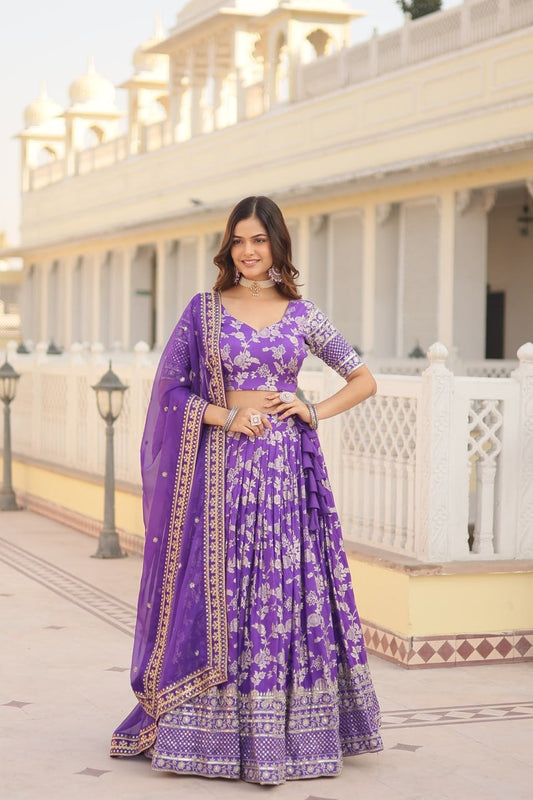 Designer ethnic lehenga choli for wedding function and party Wear lehenga choli Purple lehenga choli Bridesmaid Lehengas Sabyasachis Lehenga