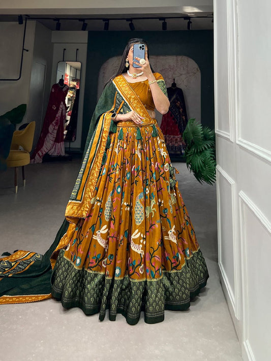 Designer Indian Embroidered Attractive Party Wear Silk Lehenga With Choli & Heavy Georgette Dupatta Elegant Ethnic Wear