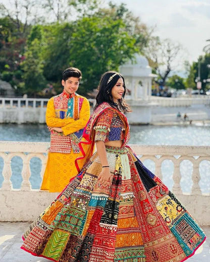 Beautiful Multicolor Navratri Lehenga Choli For Women, Ready To Wear Lehenga, Indian Wedding Festival Party Wear Lehenga