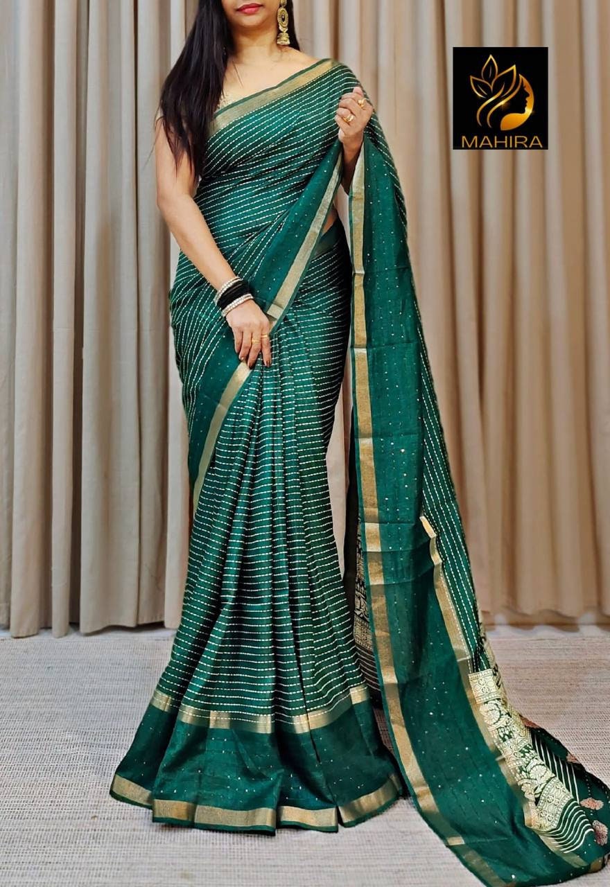 Women's Banarasi pure dolla silk Woven Design Saree With Unstitched Blouse Piece