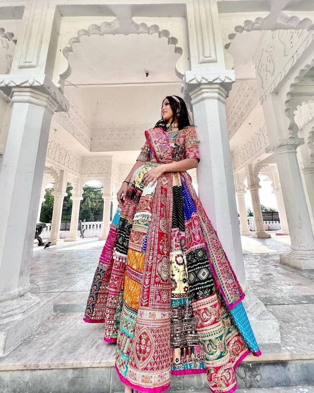 Beautiful Multicolor Navratri Lehenga Choli For Women, Ready To Wear Lehenga, Indian Wedding Festival Party Wear Lehenga