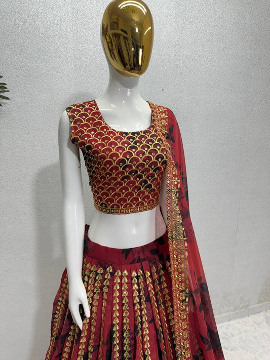 Designer Georgette Lehenga Choli for woman Bollywood Lahnga Marriage Ghagra Choli Lahnga Choli Ready to wear