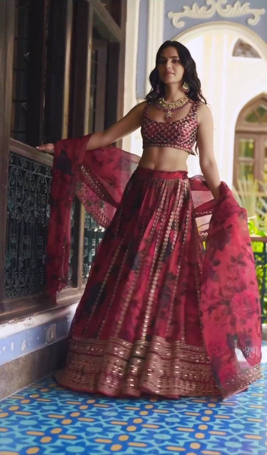 Designer Georgette Lehenga Choli for woman Bollywood Lahnga Marriage Ghagra Choli Lahnga Choli Ready to wear