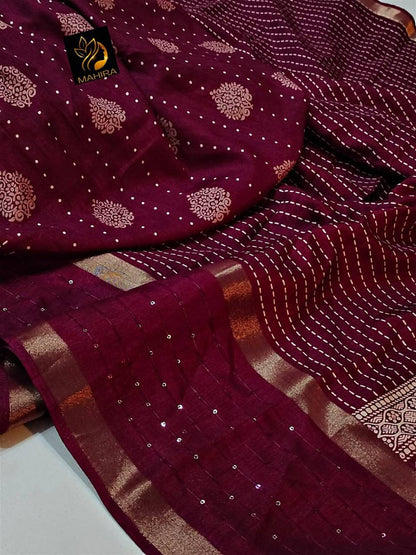 Women's Banarasi pure dolla silk Woven Design Saree With Unstitched Blouse Piece