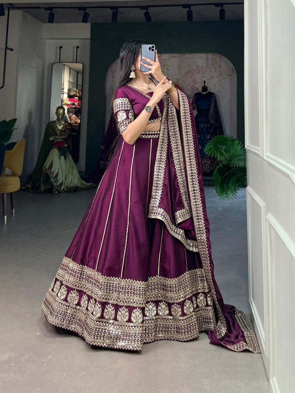 Indian designer Purple lehenga choli for women indian wedding wear party wear simple lengha choli bridesmaids lehenga choli function wear outlet