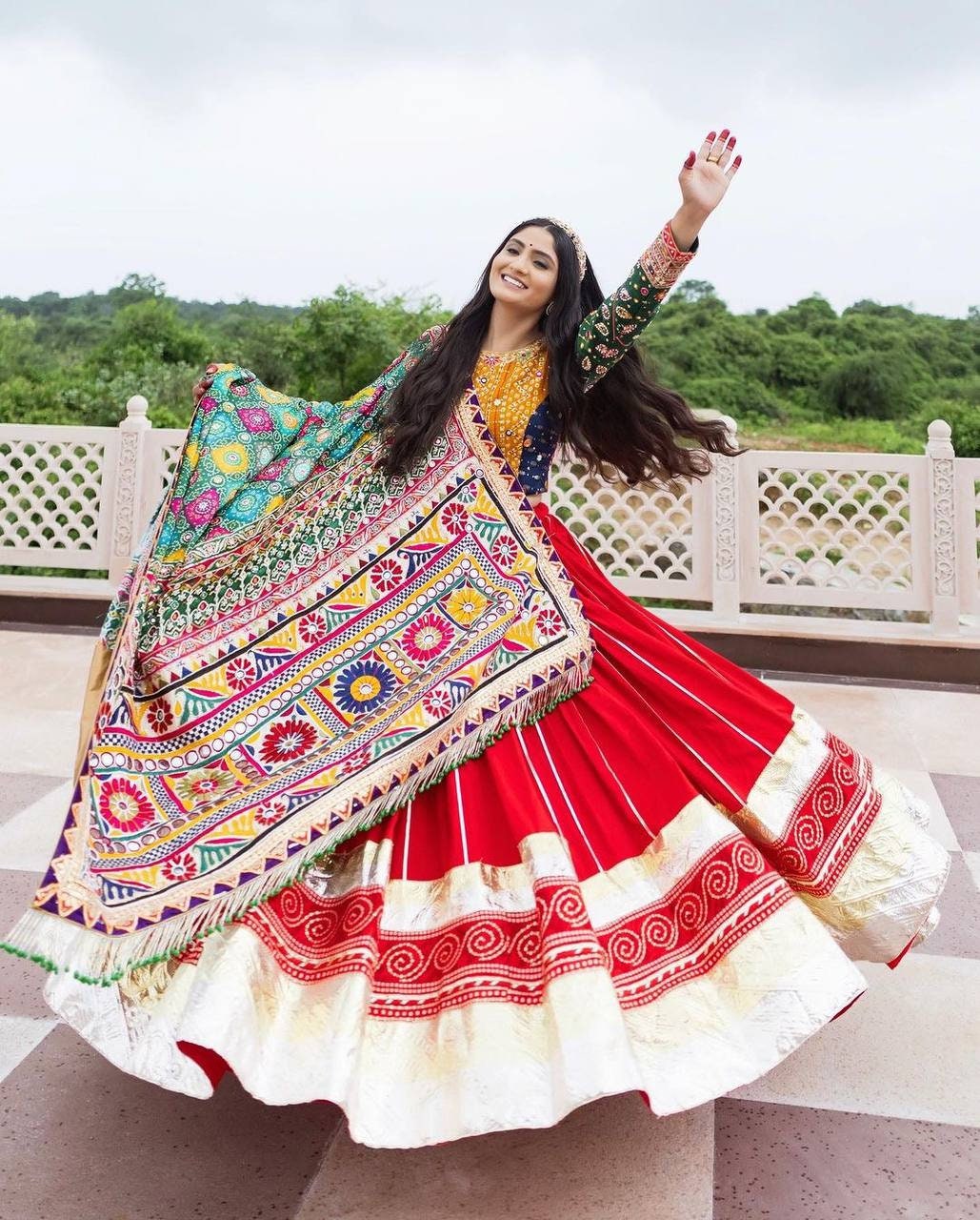 Beautiful Red color Navratri Lehenga Choli For Women, Ready To Wear Lehenga, Indian Wedding Festival Party Wear Lehenga