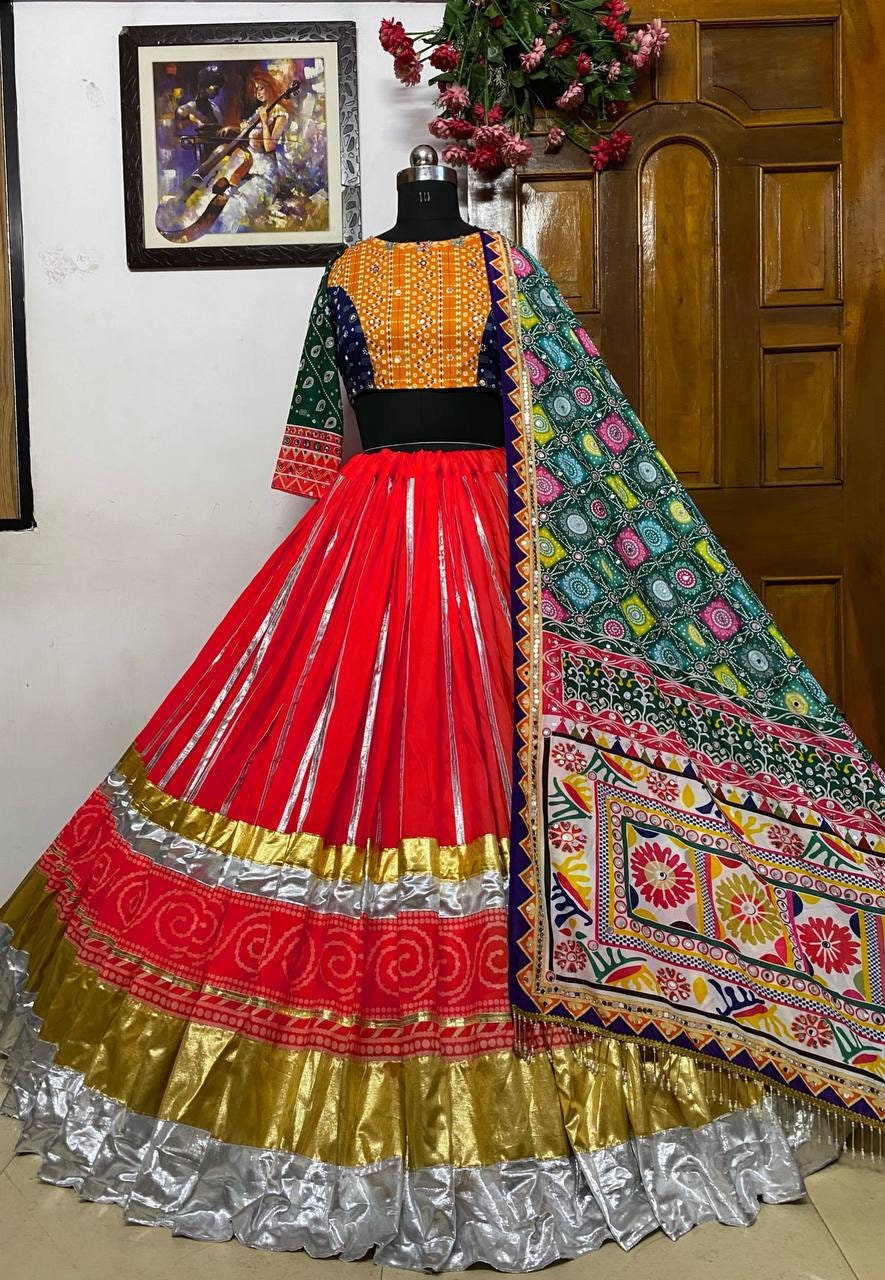 Beautiful Red color Navratri Lehenga Choli For Women, Ready To Wear Lehenga, Indian Wedding Festival Party Wear Lehenga