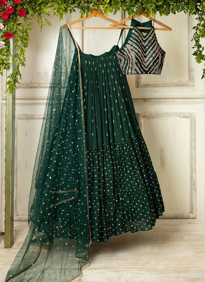 Beautiful Green colour lehanga choli for Sabyasachis Lehengas,Punjabi Ethnic Lehengas, Indo-western Outfits