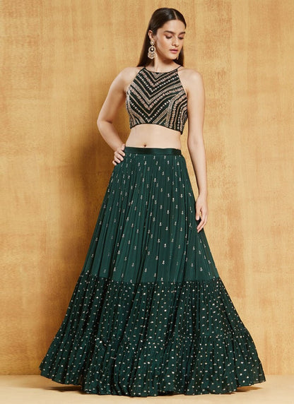 Beautiful Green colour lehanga choli for Sabyasachis Lehengas,Punjabi Ethnic Lehengas, Indo-western Outfits