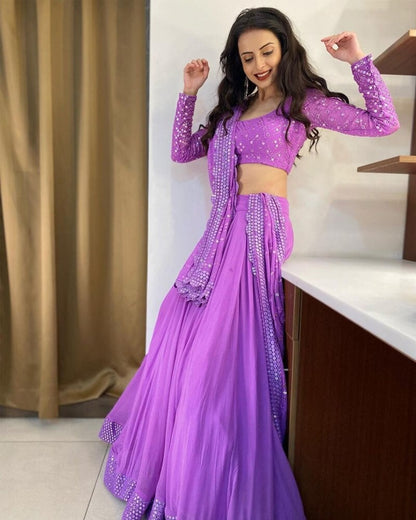 Beautiful lavender colour lehanga choli for Sabyasachis Lehengas, Floral Skirts, Punjabi Ethnic Lehengas,Indo-western Outfits Indian Outfits