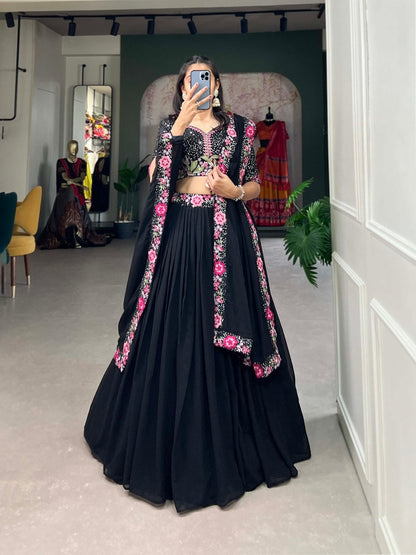 Premium Designer Black Lehenga Choli For Wedding Function,Partywear 3pc Readymade Lehenga Choli , Bridal Lehenga , Lehenga Choli,Lehengas