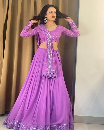 Beautiful lavender colour lehanga choli for Sabyasachis Lehengas, Floral Skirts, Punjabi Ethnic Lehengas,Indo-western Outfits Indian Outfits